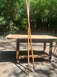 lot 75 image: Pair of Antique Snow Ski Poles