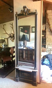 lot 80 image: LARGE Antique Neoclassical Hall Stand Mirror