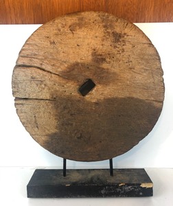 lot 90 image: Early Antique Wooden Ox Cart Wheel