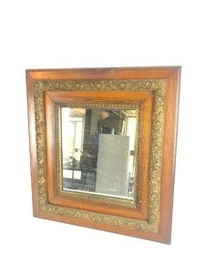 lot 106 image: Antique Oak Gilt Wood Wall Mirror