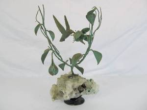 lot 125 image: Vintage Reflections of Nature Bronze Wildlife Hummingbird Sculpture by Gregory Higgins