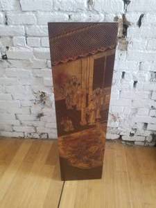 lot 3 image: Vintage Chinese Lacquered Display Pedestal Plant Stand