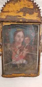 lot 73 image: Vintage Tin Shadow Box Madonna and Child