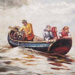 lot 79 image: Vibrant Fine Art Print- Fishing with Papa