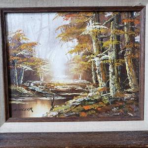 lot 66 image: Fantastic Oil Painting by S. Miller- Autumn Creek