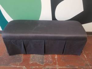lot 85 image: Grey Plush Upholstered Bench