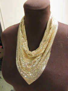 lot 821 image: WHITING & DAVIS GOLD MESH BANDANA
