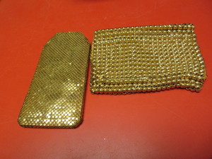 lot 827 image: WHITING &  DAVIS GOLD MESH POUCH AND EYE GLASS CASE