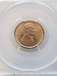 lot 03 image: 1909-VDB US WHEAT CENT MS64 RED PCGS