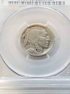 lot 04 image: 19187-D BUFFALO NICKEL F12 PCGS RARE OVERDATE COIN