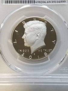 lot 06 image: 2018-S PROOF KENNEDY HALF DOLLAR PF69DCAM PCGS