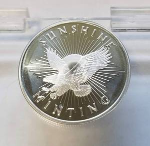 lot 22 image: 1 TROY OZ. .999 FINE SILVER SUNSHINE MINT