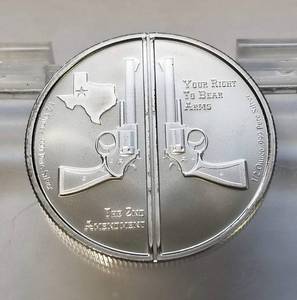 lot 34 image: 1 TROY OZ. .999 FINE SILVER 2nd AMENDMENT GUNS UP AMERICA CRACKER (2 X 12oz)