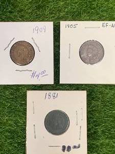 1881, 1905, 1909 Indian Head Pennies�