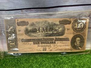 $10 Confederate Bill In Good Condition�