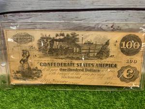 1862 Confederate $100 Bill