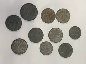 Lot Of 10 German WW2 Third Reich Coins�