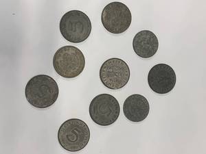 Lot Of 10 German WW2 Third Reich Coins�