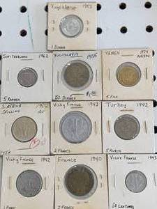 Lot of 10 Vintage Foreign Coins�