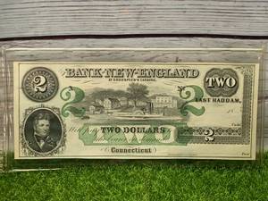 Bank of New England $2 Bill from 1850s