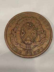 1842 Canadian Penny Bank of Montreal Token�