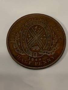 1844 Half Penny Canadian Bank of Montreal Token�