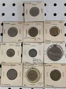 Lot of 10 Vintage Foreign Coins�
