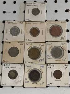Lot of 10 Vintage Foreign Coins�