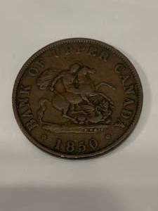 1850 Bank of Upper Canada Half Penny Token�