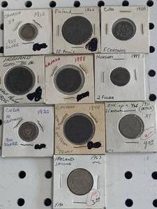 Vintage Lot Of 10 Foreign Coins�