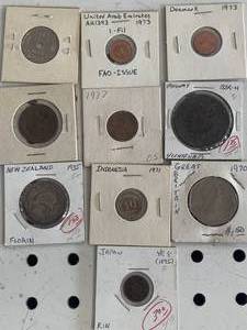 Vintage Lot Of 10 Foreign Coins