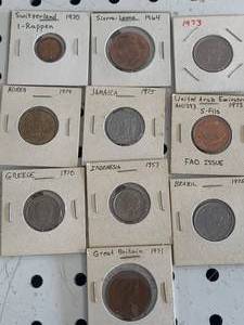 Vintage Lot Of 10 Foreign Coins