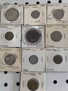 Vintage Lot Of 10 Foreign Coins