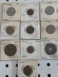 Vintage Lot Of 10 Foreign Coins