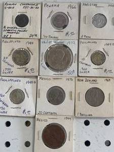 Vintage Lot Of 10 Foreign Coins