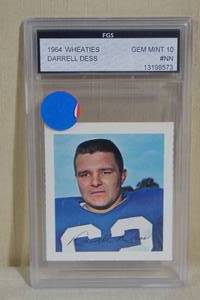 lot 20 image: 1964 Wheaties Darrell Dess Football Card - FGS 10