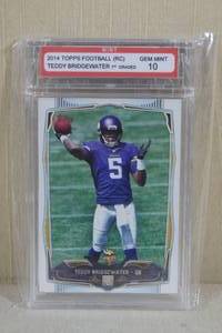 lot 22 image: 2014 Topps Teddy Bridgewater Rookie Card - 1st Graded 10