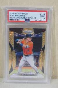 lot 13 image: 2019 Panini Prizm Orange Donut Circle Alex Bregman Card - PSA 9
