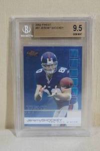 lot 28 image: 2002 Topps Finest Jeremy Shockey Rookie Card - Beckett 9.5