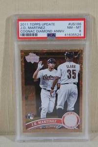 lot 17 image: 2011 Topps Update Cognac Diamond JD Martinez Rookie Card - PSA 8