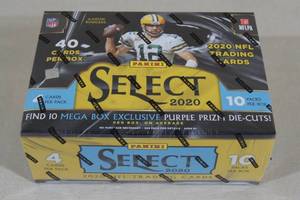 lot 2 image: MEGA Box of 2020 Panini Select Football Card Packs