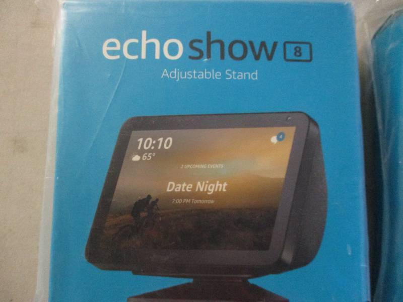 lot 91 image: 2 Amazon Echo Show 8 Adjustable Sta...