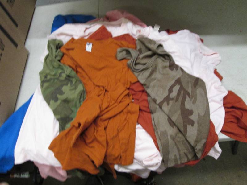 lot 186 image: Box of 13 new girls large shirts an...