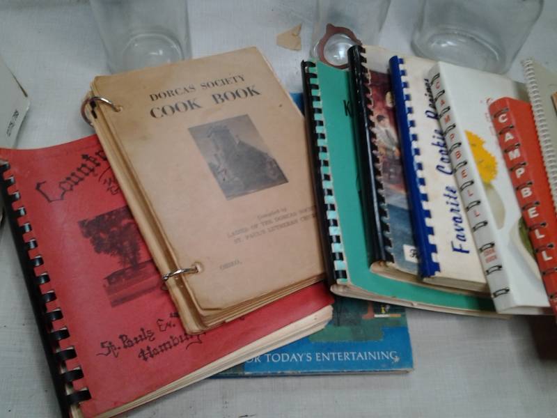 lot 131 image: Nice stack of Vintage cookbooks as ...