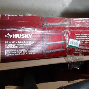 lot 38 image: Husky 2 Shelf Heavy Duty Storage Unit Unit only has Two Shelves