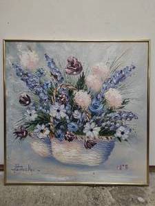 lot 6 image: Frame Floral Painting