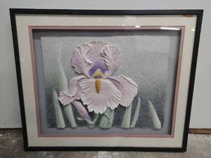 lot 14 image: Vintage Framed Hand Cast Paper Wall Art