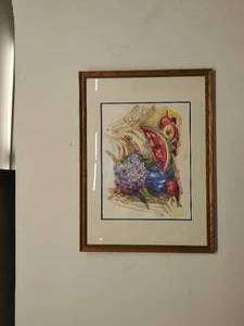 lot 19 image: Framed Watercolor of Fruit