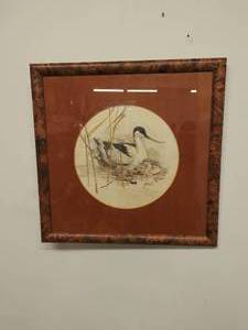 lot 27 image: Framed Bird Watercolor