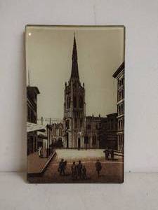 lot 50 image: NYC Grace Church Printed Glass Dish Signed by Artist